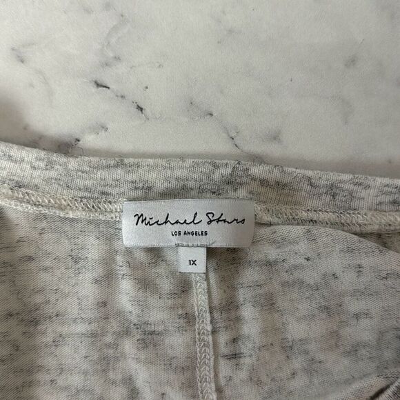 Michael Stars Treasure Brushed Jersey Notched Neck Long Sleeve 1X - Picture 5 of 6